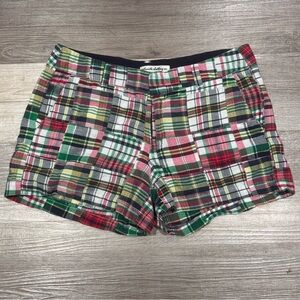 Telluride Red White Blue Green Plaid Patch Madras Preppy Cotton Shorts
Size 4
